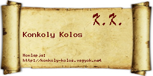 Konkoly Kolos névjegykártya